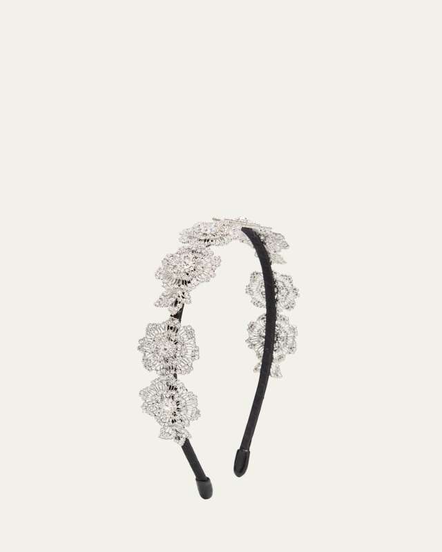 Crystalized Brass Flower Headband